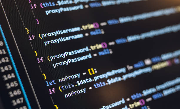 close up of screen showing software code